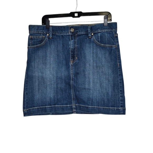 GAP Stretch Denim Vintage Mini Skirt Women's Size 12‎ Dark Wash Casual Western - Picture 1 of 7